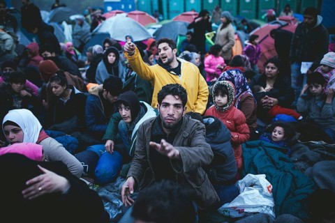 Idomeni refugee camp on the Greece Macedonia border