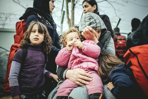 Idomeni refugee camp on the Greece Macedonia border