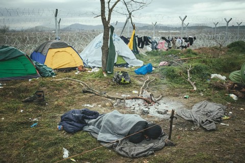 Idomeni refugee camp on Greek Macedonia border
