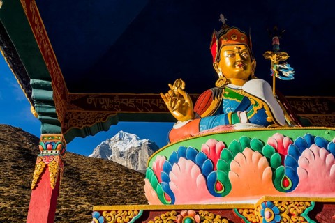 The colorful statue of Padmasambhava