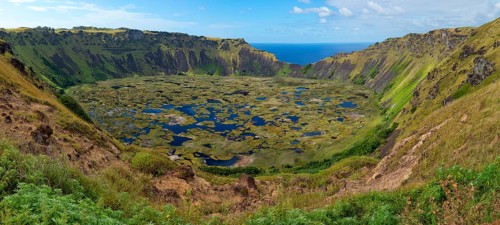 Rano Kau volcano crater and wetland