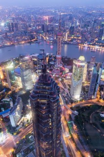 View over Pudong at dawn