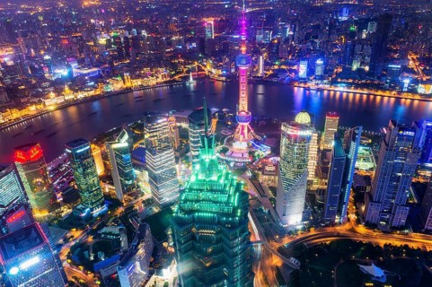 View over Pudong at night