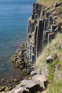 Basalt columns on coast