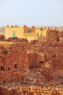 Houses made of mud and stone in the historic centre