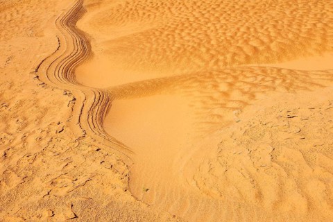 Drysand in the waterhole in a Wadi or Oued