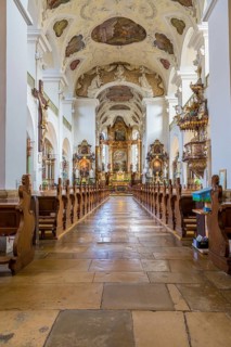 Interior view of the basilica of St. Trudpert's Abbey