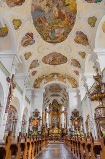 Interior view of the basilica of St. Trudpert's Abbey