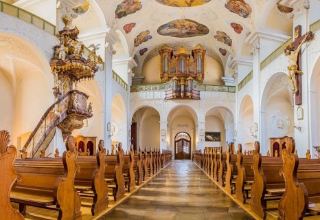 Interior view of the basilica of St. Trudpert's Abbey