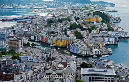 View from the Aksla hill to Alesund