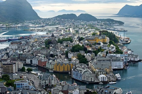 View from the Aksla hill to Alesund