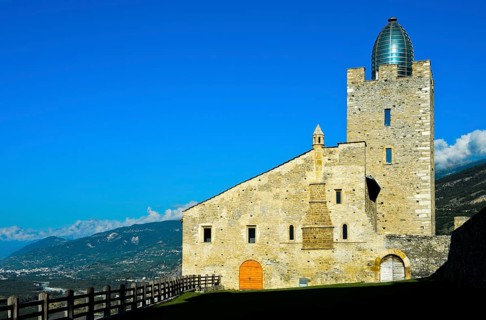 Bishop Castle Leuk with glass dome designed by Mario Botta
