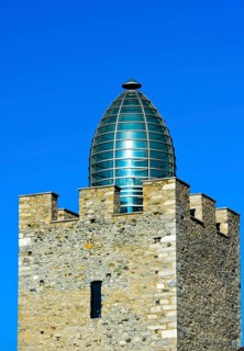 Tower with glass dome designed by Mario Botta