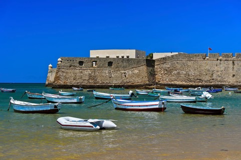Boats off Santa Catalina Castle