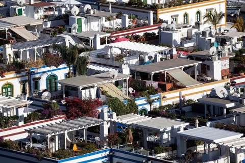 View from the Mirador towards roof terraces of houses