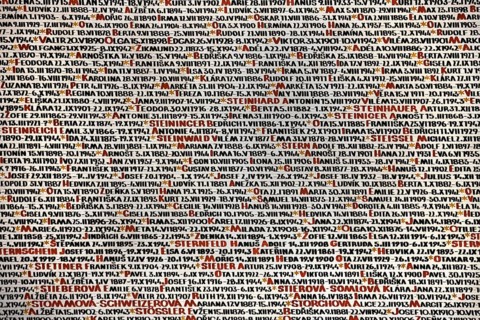 Detail of the list of Jews murdered in the Holocaust