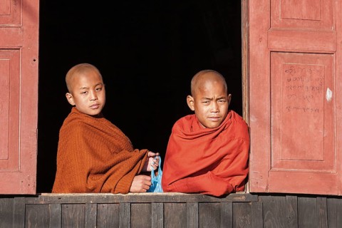 Novices looking out of a window