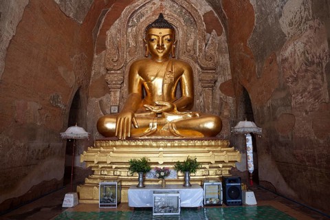 Seated gilded Buddha