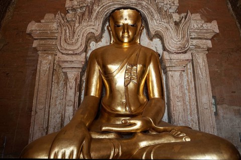 Seated gilded Buddha