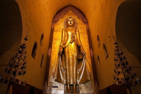 Standing gilded Buddha