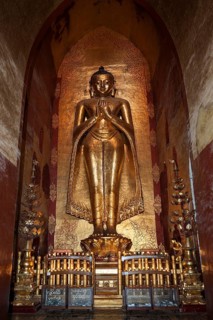 Standing gilded Buddha