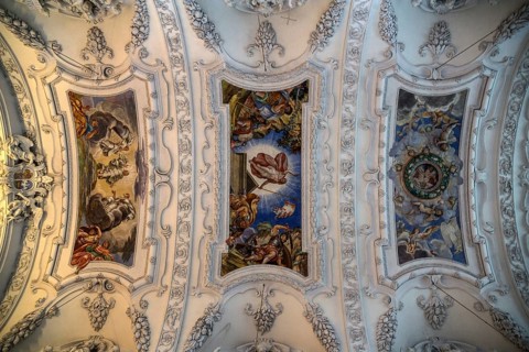 Ceiling fresco of the monastery church of St. Benedict