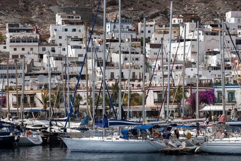 Sailing yachts in the marina