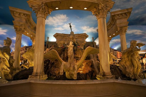Fountain in forum at Caesars Palace Hotel