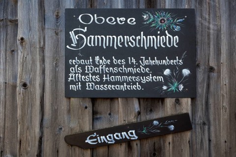 Sign on an old forge