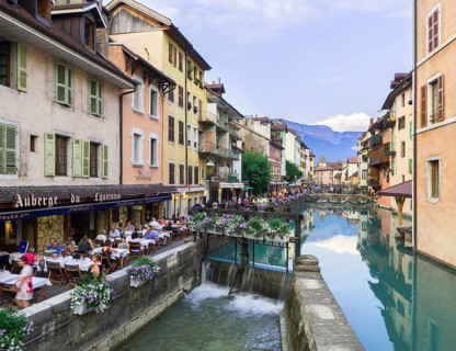 Restaurants along canal