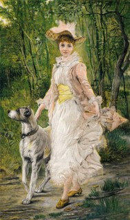 A young woman and her dog
