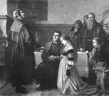 Martin Luther marrying Katharina von Bora