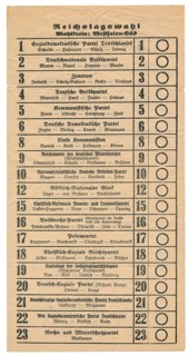 Original ballot for parliamentary elections on May 20