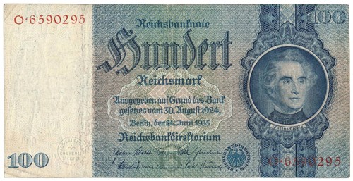 Reichsbank note with portrait of Justus von Liebig
