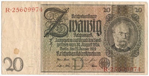 Reichsbanknote with portrait of Ernst Werner von Siemens
