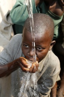 Boy drinking water