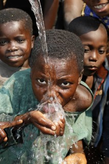 Boy drinking water