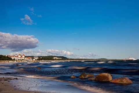Beach with Seeschloss seaside castle