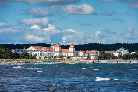 Beach with Seeschloss seaside castle