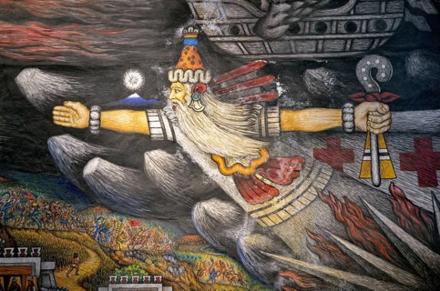 Mural by Desiderio Hernandez Xochitiotzin
