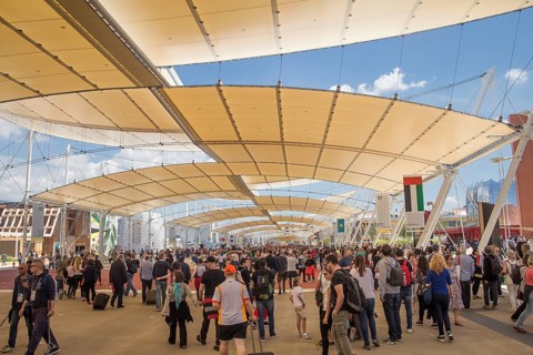 Tented main street of the Expo 2015