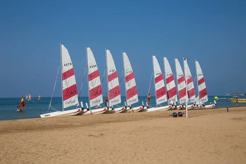 Sailboats on the beach
