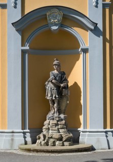 Stone sculpture at the pavilion