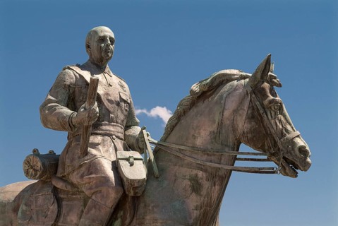 Equestrian statue of dictator Francisco Franco