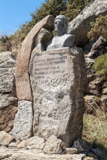Stone sculpture and bust