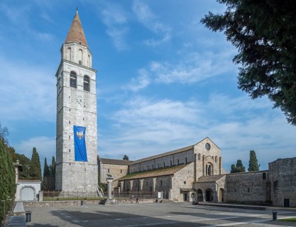 Romanesque basilica with bell tower