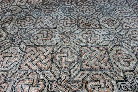 Early Christian mosaic floor with ornaments