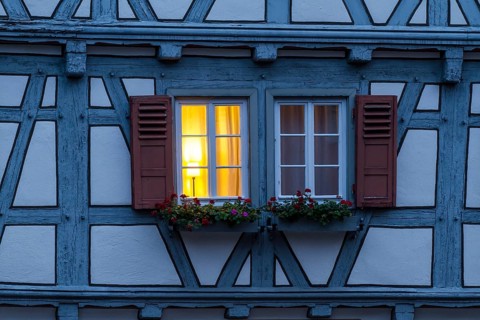 Timbered house window