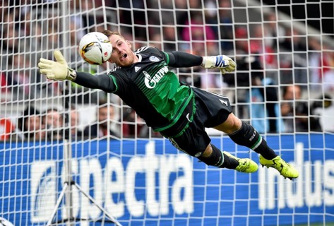 Goalkeeper Ralf Fahrmann saving shot
