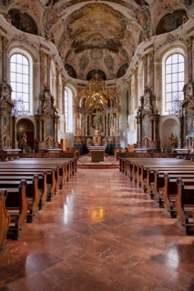 Choir room with altar of the Augustine church